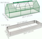 outsunny 8.6 x 3 x 1ft metal planter on a desk or shelf