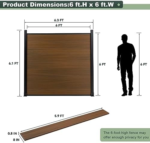 mondaria privacy fence panels for outside,6ft(w) x 6ft(h) shown in use