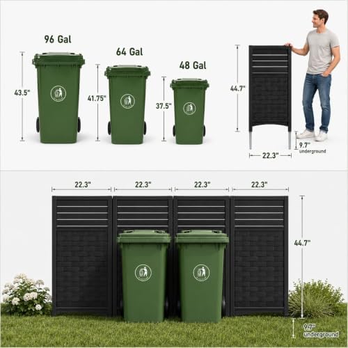 addok outdoor privacy screen, 45" h x 22", close-up detail