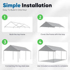 quictent 10x15 ft heavy duty car canopy galvanized on a desk or shelf