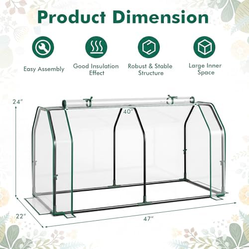 happygrill portable mini greenhouse w/roll-up zipper door & on a desk or shelf