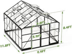 amerlife 10x12 ft polycarbonate greenhouse with 4 roof on a desk or shelf