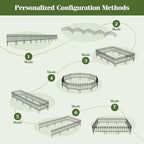 giantex 10 panels decorative metal garden fence, 18 showing dimensions