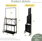 lumizone foldable 4-tier plant stand with wheels indoor on a desk or shelf
