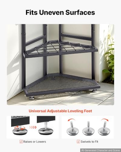 vevor garden tool organizer for corner, 17 slots, side view