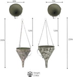 gocraft hanging planters, set of 2, quirky funnel, front angle view