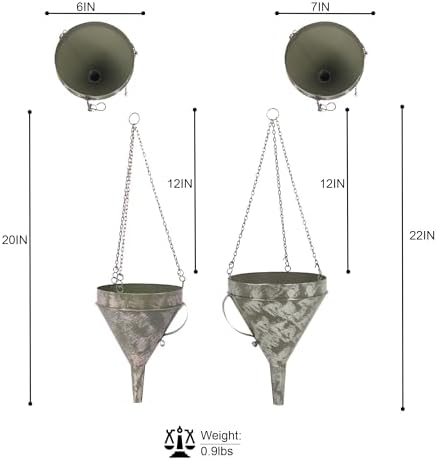 gocraft hanging planters, set of 2, quirky funnel, front angle view