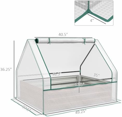 outsunny 4 x 3 x 1ft raised garden on a desk or shelf