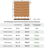 yaheetech 27pcs interlocking deck tiles outdoor patio floor showing dimensions