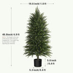 4ft full artificial cedar trees set of 2 shown in use