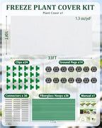 winter plant covers freeze protection kit, 10x33ft frost shown in use