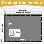 shade&beyond 90% sun shade cloth with grommets, 8', close-up detail