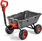 xtremepowerus 2-in-1 convertible garden cart & dump wagon, main product view