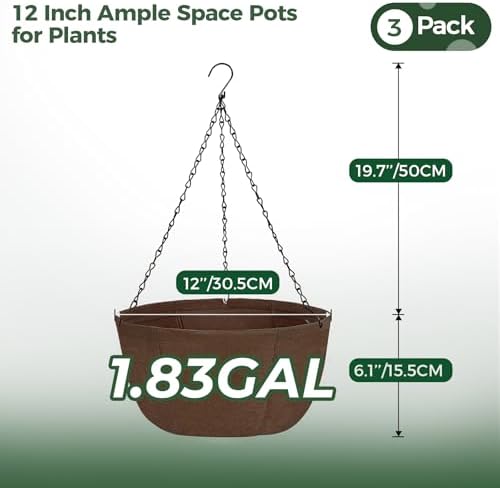 t4u hanging planter for plants outdoor 12 inch, package contents