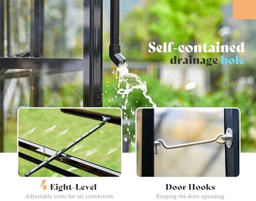 amerlife 12x13.5x9ft hybrid polycarbonate greenhouse quick-connect assembly on a desk or shelf