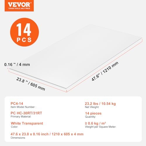 vevor 14 pack polycarbonate greenhouse panels, 2' x on a desk or shelf