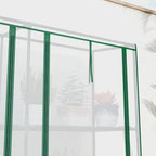 outsunny lean-to greenhouse with 3 tier shelves 84.6", front angle view