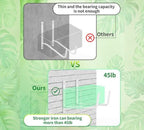 y&m 2 pack window box brackets, adjustable railing, package contents