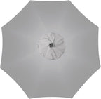 Blissun 9 ft Solar Umbrella, Patio Umbrella with 32 LED Lights, Table Market Umbrella, Outdoor Umbrella for Garden, Deck, Backyard (Light Grey)