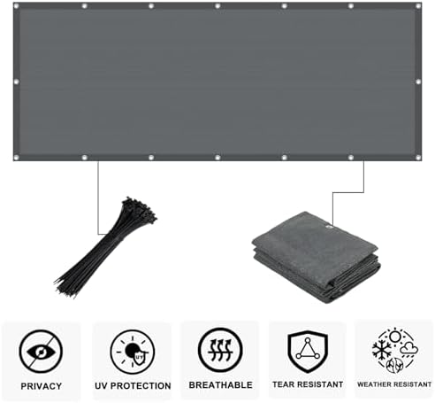 coolboys 3'x9' dark grey balcony privacy screen fence shown in use