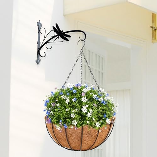 hkz hanging basket planter plants outdoor - 4, front angle view
