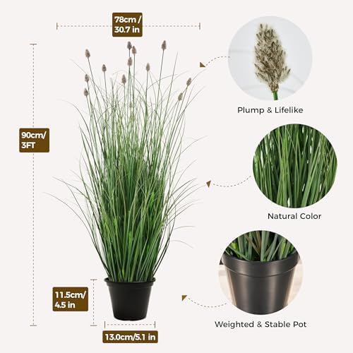 3ft / 4ft extra lush artificial plant (2pcs) shown in use