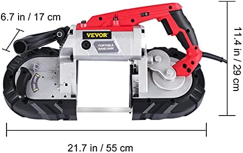 vevor portable band saw, 5inch cutting capacity corded, front angle view