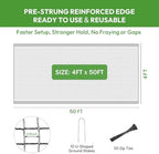 deer fence for garden 4ftx50ft, plastic mesh garden, close-up detail