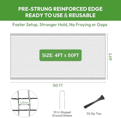 deer fence for garden 4ftx50ft, plastic mesh garden, close-up detail