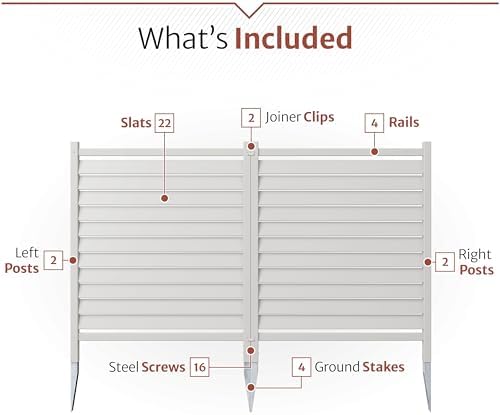enclo waverly privacy screen, white vinyl diy no showing dimensions