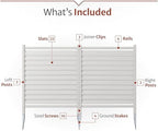 enclo waverly privacy screen, white vinyl diy no showing dimensions