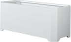 Steel Planter Box-36"x15"x15"-Large Rectangular Planters for Outdoor Plants, White Matel Planter Box Raised Support Feet for Patio, Deck, Garden, Yard, Drain Holes, Easy Assembly