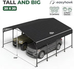 20x20 ft metal carport, outdoor heavy duty 2 shown in use