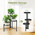 3 tier corner plant stand indoor outdoor, metal showing dimensions