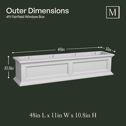 mayne fairfield 4ft window box - white, package contents