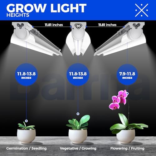barrina t8 grow light for indoor plant, full showing dimensions