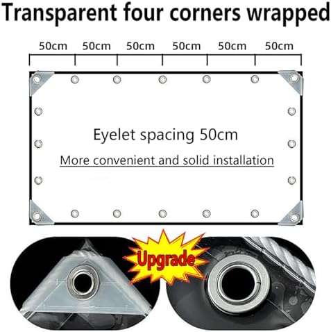 clear tarps with grommets, 6x6.5ft heavy duty waterproof on a desk or shelf