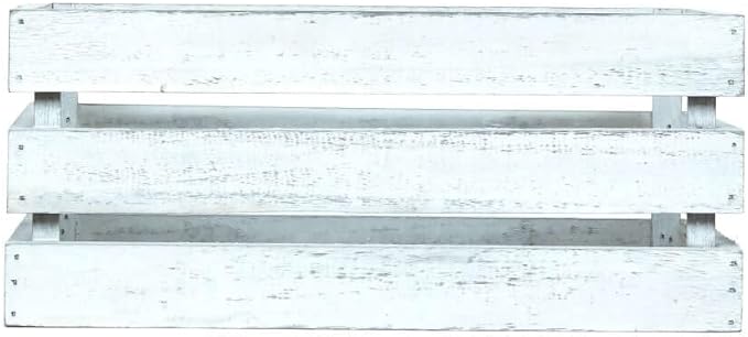 Efavormart Set of 3 Whitewash Wood Planter Crate Boxes with Plastic Liners, DIY Rustic Square Wooden Nesting Boxes for Farmhouse Table Centerpieces and Wedding Decor