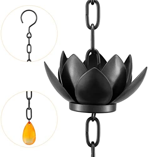 oak leaf rain chain with adapter, 8.5ft on a desk or shelf