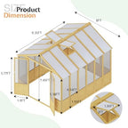 jocisland 8 x 9.5-ft wooden greenhouse, view 9