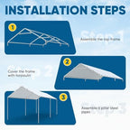 quictent 10x20 ft heavy duty carport canopy galvanized, package contents