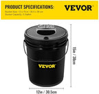 vevor 5 buckets dwc hydroponic system, 5 gallon, front angle view