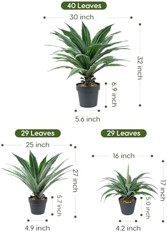 velener artificial agave plant in black pot with shown in use
