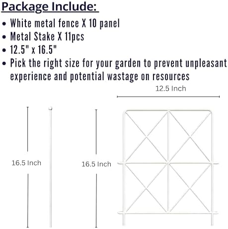 shoplala garden fence (10 panels) 12.5in(l) x 16.5in(h) shown in use
