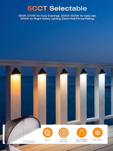cloudy bay [8 pack] led deck lights low, side view