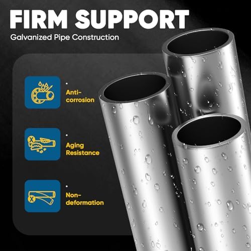 quictent 10x20 ft heavy duty carport canopy galvanized, close-up detail
