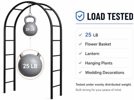 thickened tube garden arch,7.3ft heavy-duty metal with 16mm, close-up detail