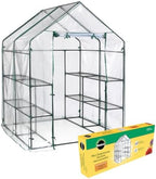 miracle-gro walk-in greenhouse, removable shelves, clear, 4'8" square, main product view