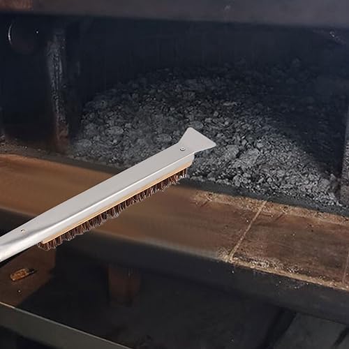 Pizza Oven Brush Scraper Detachable Handle Coconut Fiber Outdoor Accessories