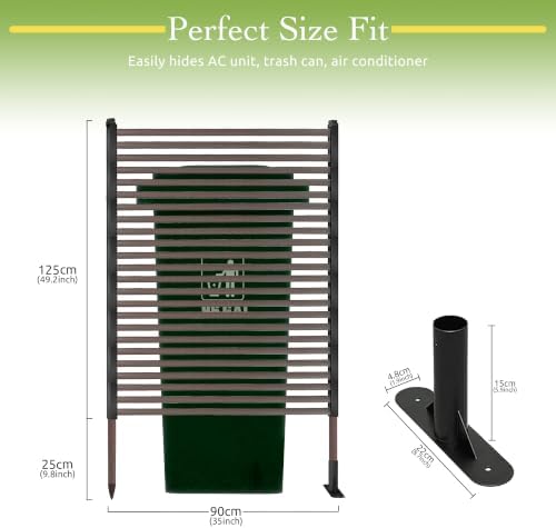 outdoor metal privacy fence screen 35 x 59 shown in use